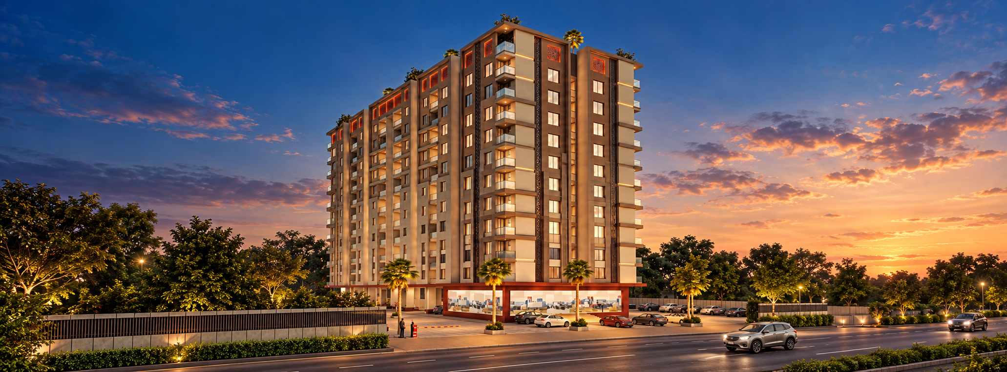 Completed Deep Shree residential streetscape in Kota